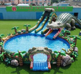 Pool3-865 Krokodil-Thema Aufblasbarer Pool-Wasserpark