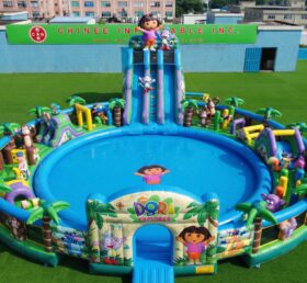 Pool3-867 Dora Themen Aufblasbarer Pool Wasserpark