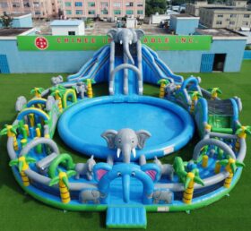 Pool3-870 Elefantenmotiv Aufblasbarer Pool-Wasserpark