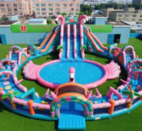 Pool3-872 Flamingo-Themen Aufblasbarer Pool Wasserpark