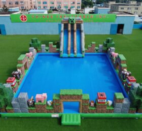 Pool3-883 Minecraft-Themen Aufblasbarer Pool Wasserpark