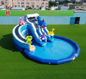 Pool3-889 Ozean-Thema Aufblasbarer Pool-Wasserpark