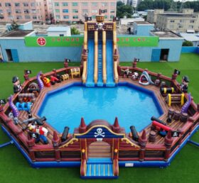 Pool3-896 Piraten Thema Aufblasbarer Pool Wasserpark