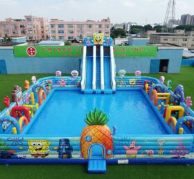 Pool3-907 SpongeBob Thema Aufblasbarer Wasserpark Pool