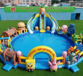 Pool3-908 SpongeBob Thema aufblasbarer Pool-Wasserpark