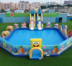 Pool3-909 SpongeBob Thema Aufblasbarer Pool Wasserpark