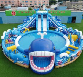 Pool3-922 Wal-Themen Aufblasbarer Pool Wasserpark