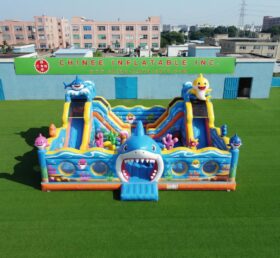 T2-7103 Baby Shark Thema Aufblasbare Hüpfburg