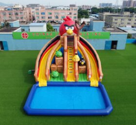 T8-6100 Angry Birds Thema Aufblasbare Wasserrutsche