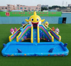 T8-6103 Baby Shark Thema Aufblasbare Wasserrutsche