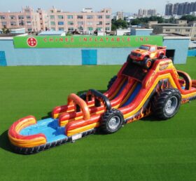 T8-6107 Blaze Monster Thema Aufblasbare Wasserrutsche