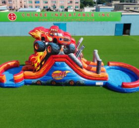 T8-6108 Blaze Monster Thema Aufblasbare Wasserrutsche