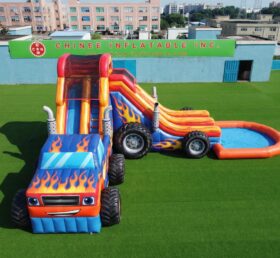 T8-6109 Blaze Monster Thema Aufblasbare Wasserrutsche