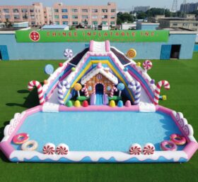 T8-6117 Candy Thema Aufblasbare Wasserrutsche