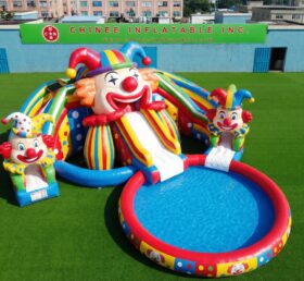 T8-6121 Clown-Thema aufblasbare Wasserrutsche