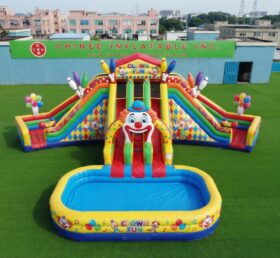 T8-6123 Clown Thema Aufblasbare Wasserrutsche
