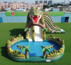T8-6128 Krokodil-Thema aufblasbare Wasserrutsche