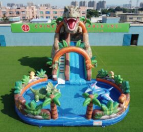 T8-6132 Dinosaurier-Thema Aufblasbare Wasserrutsche