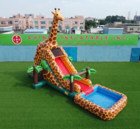 T8-6150 Giraffenmotiv Aufblasbare Wasserrutsche