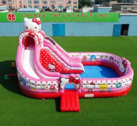 T8-6152 Hello Kitty Thema Aufblasbare Wasserrutsche