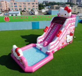 T8-6154 Hello Kitty Thema Aufblasbare Wasserrutsche
