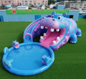 T8-6156 Nilpferd Thema Aufblasbare Wasserrutsche