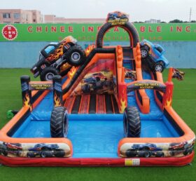 T8-6173 Monstertrucks Thema Aufblasbare Wasserrutsche