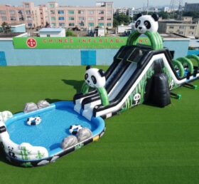 T8-6182 Panda Thema Aufblasbare Wasserrutsche