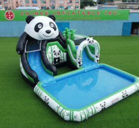 T8-6183 Panda-Themen Hüpfburg Wasserrutsche