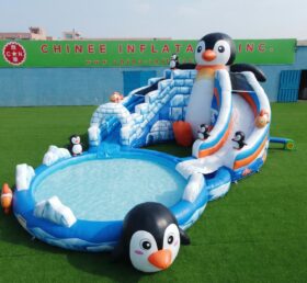 T8-6187 Pinguin-Thema Aufblasbare Wasserrutsche