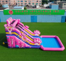 T8-6190 Pink-Panther-Thema Aufblasbare Wasserrutsche
