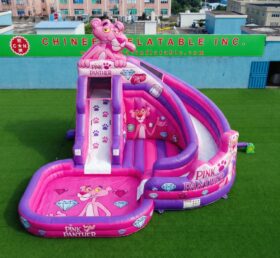 T8-6191 Pink Panther Thema Aufblasbare Wasserrutsche