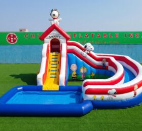 T8-6205 Snoopy Thema Aufblasbare Wasserrutsche