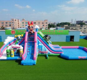 T8-6209 Powerpuff Girls Thema Aufblasbare Wasserrutsche