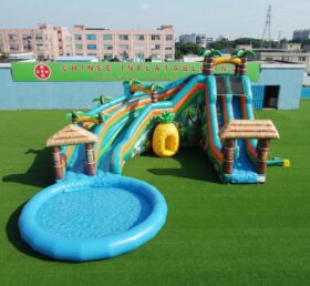 T8-6219 Tropisches Thema Aufblasbare Wasserrutsche