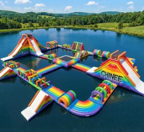 S818 Regenbogen-Thema Aufblasbarer Wasserpark