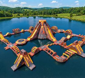 S833 Vulkan-Themen Aufblasbarer Wasserpark