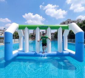 T10-638 Schwimmbad Wasserspiele Säulenbrücke