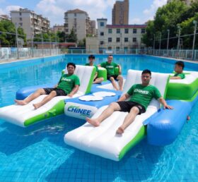 T10-634 Aufblasbare Wasser-Lounge-Insel mit Sitzen - Schwimmlounge für 6 Personen