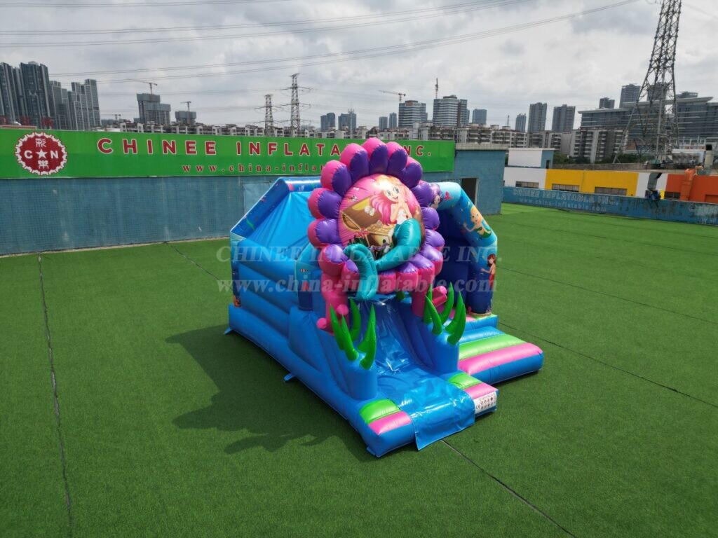 T2-8211 Mermaid-themed Bouncy Castle with Slide