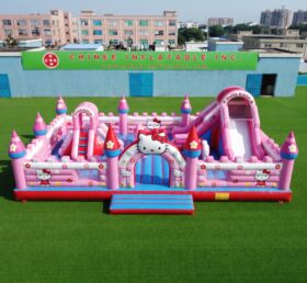 T2-8966 Hello Kitty Aufblasbare Kombi-Burg mit Rutsche