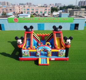 T2-8976 Mickey & Minnie Aufblasbare Kombi-Hüpfburg mit Doppelseiten