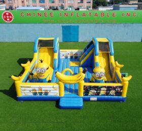 T2-8982 Minions Aufblasbare Kombi-Hüpfburg mit Doppelseiten