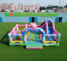 T2-8993 Peppa Pig Aufblasbare Hüpfburg-Kombination mit Rutsche