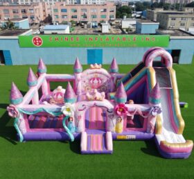 T2-8998 Prinzessinnen-Partys Aufblasbare Schloss-Kombination mit Rutsche