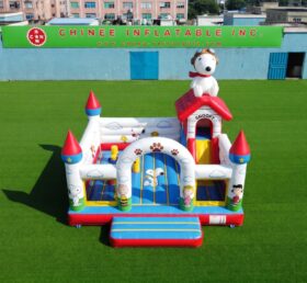 T2-9013 Snoopy-Themen-aufblasbare Kombi-Hüpfburg mit Rutsche