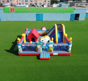 T2-9001 Snoopy Thema Aufblasbare Hüpfburg Kombi mit Rutsche