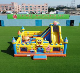 T2-9004 SpongeBob Themenaufblasbare Hüpfburg-Kombination mit Rutsche