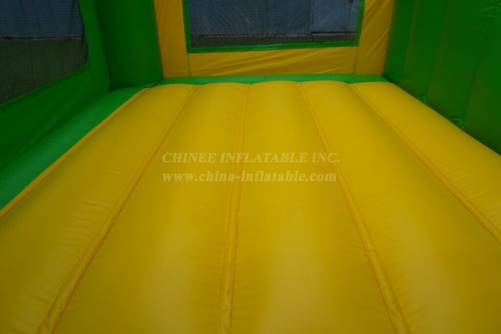T5-682G Green Yellow Inflatable Combo Bounce House with Slide