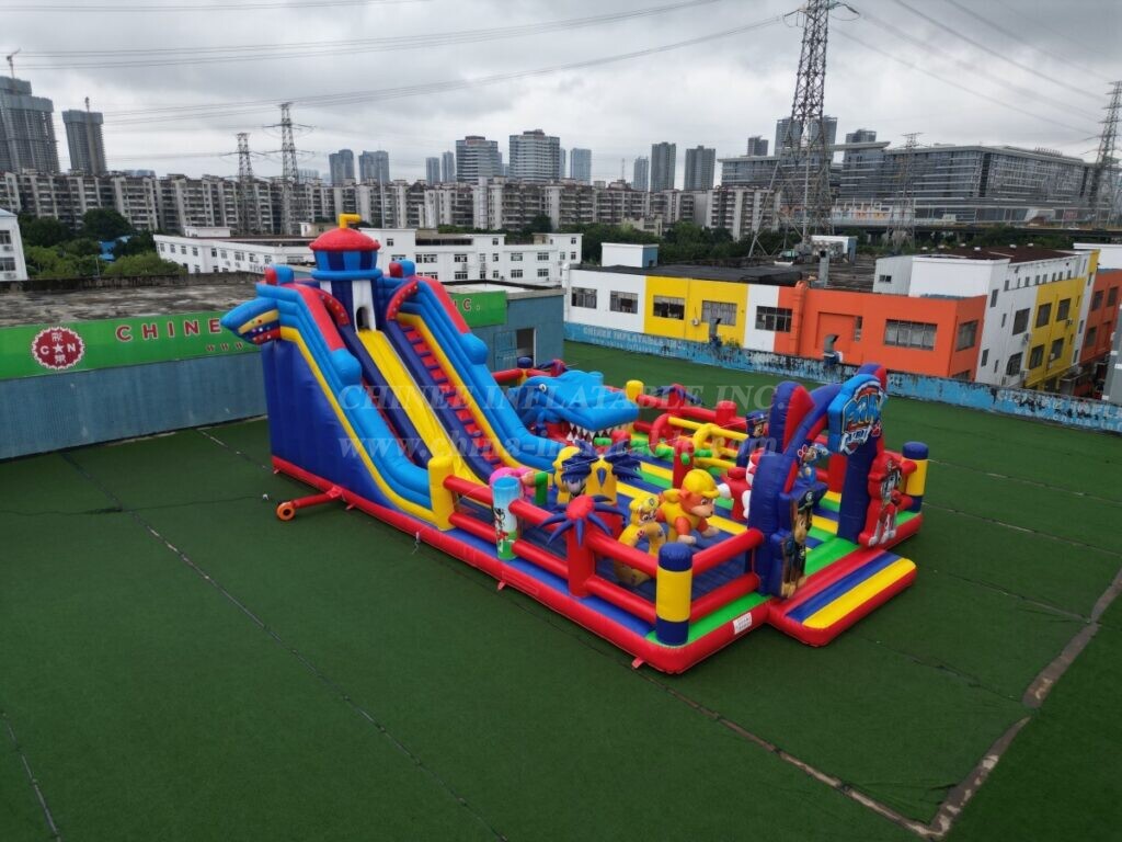 T6-8599 Paw Patrol Inflatable Funcity Obstacle Slide Combo
